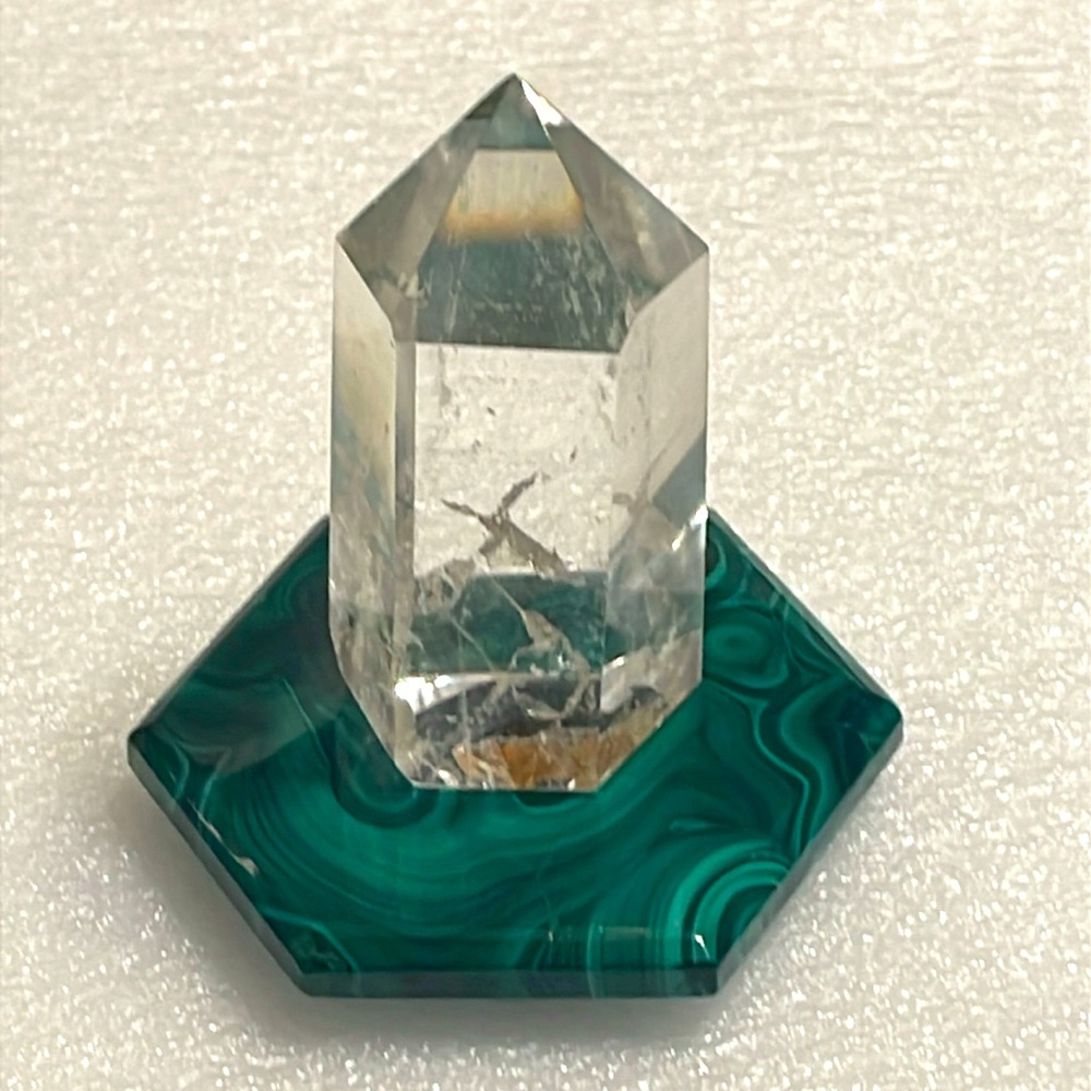 Hexagonal Malachite Riser / Coaster - Picture 7 of 8